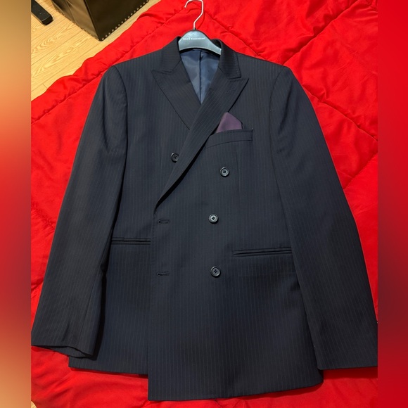 Michael Kors Charcoal Double-Breasted Blazer 100% Wool